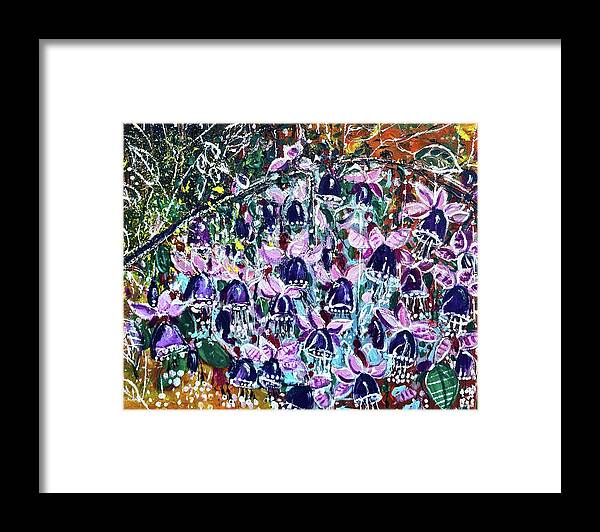 Flowers Framed Print featuring the painting Bloom.Burst by Evelina Popilian