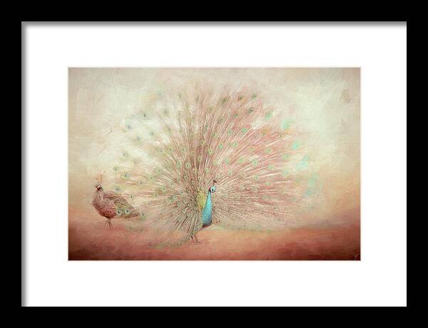 Peacock Framed Print featuring the photograph Blooming Peacock in Salmon Pink by Jai Johnson