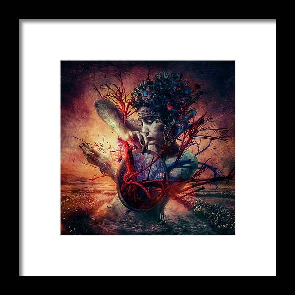 Surreal Framed Print featuring the mixed media Blossom by Mario Sanchez Nevado