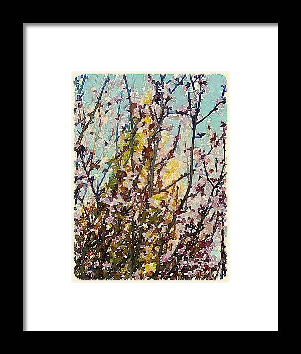 Blossoms Framed Print featuring the digital art Blossoms by Wendy Golden