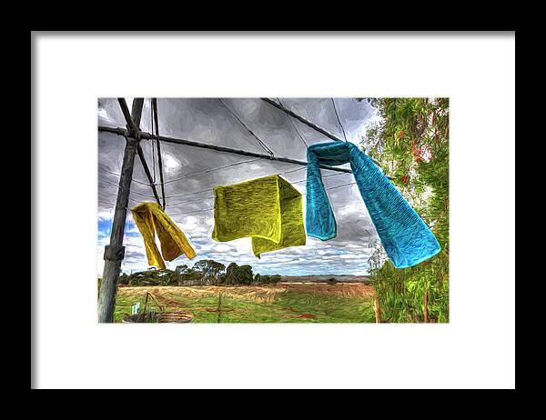 Towels Framed Print featuring the digital art Blowin' In The Wind by Wayne Sherriff