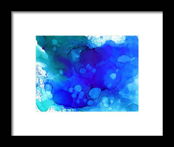 Blue Framed Print featuring the painting Blue Abstract 57 by Lucie Dumas