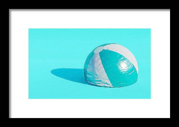 Wave Framed Print featuring the painting Blue Beach Ball by Tony Rubino