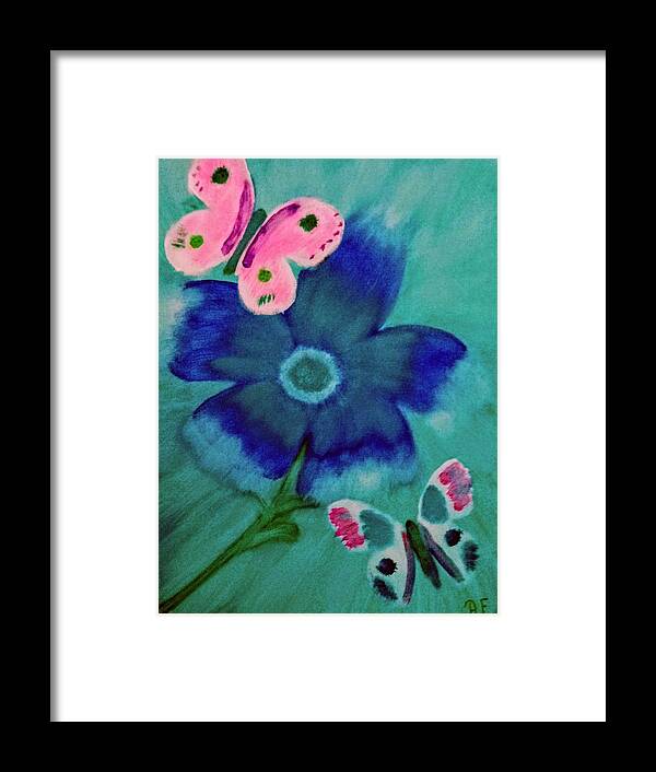 Blue Framed Print featuring the painting Blue Blossom by Anna Adams
