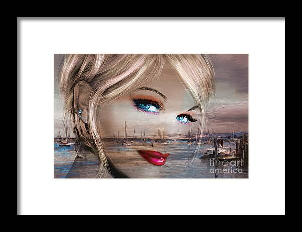 Angie Braun Framed Print featuring the painting Blue Eyes Bay by Angie Braun