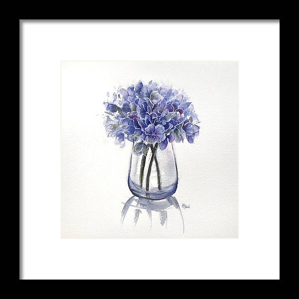 Blue Flowers Framed Print featuring the painting Blue Flowers by Chris Hobel