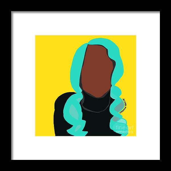 Blue Framed Print featuring the digital art Blue Hair II by Aisha Isabelle