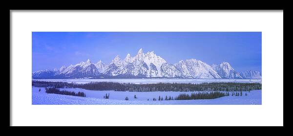 Tetons Framed Print featuring the photograph Blue Hour in the Tetons by Darren White