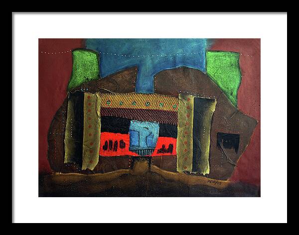 African Art Framed Print featuring the painting Blue Jeans by Michael Nene