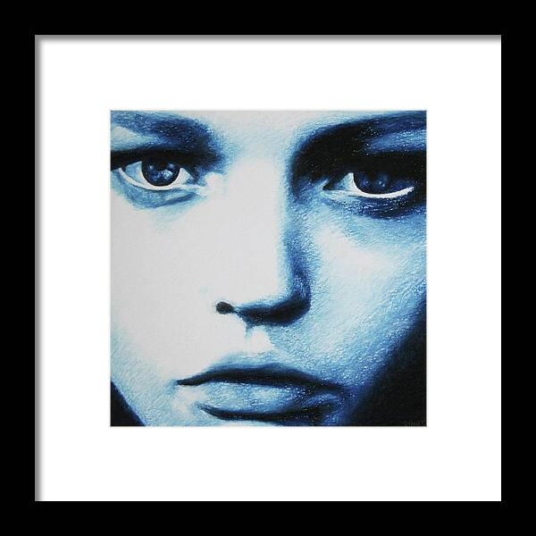 Girl Framed Print featuring the painting Blue by Lynet McDonald