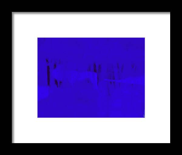 Abstract Framed Print featuring the digital art The Blue Martini by Ken Walker