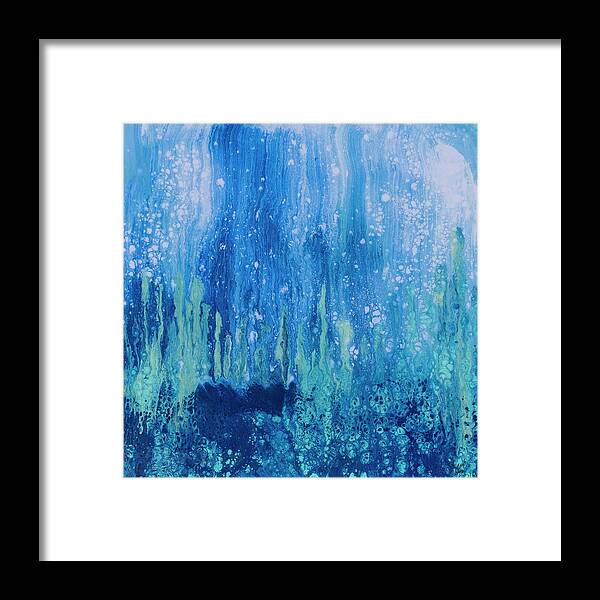 Seascape Framed Print featuring the painting Blue Matrix by Steve Shaw