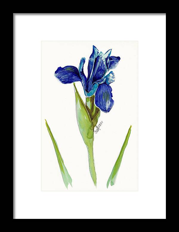 Iris Framed Print featuring the painting Blue Me by George Cret