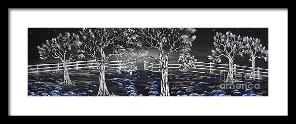 Trees Framed Print featuring the painting Blue Medadow by Kenneth Clarke