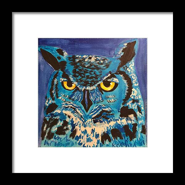 Pets Framed Print featuring the painting Blue Own by Kathie Camara