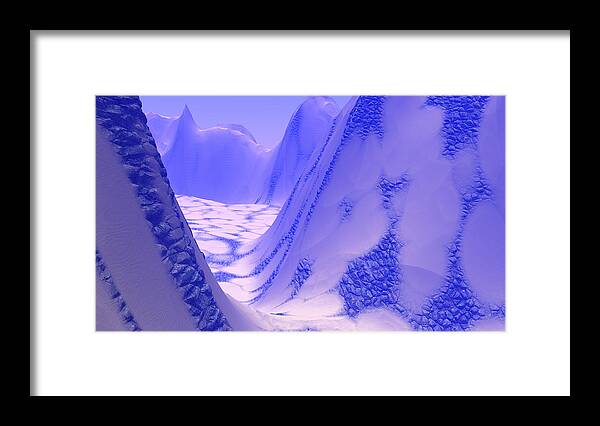 Skin Framed Print featuring the digital art Blue Reptile Planet by Bernie Sirelson