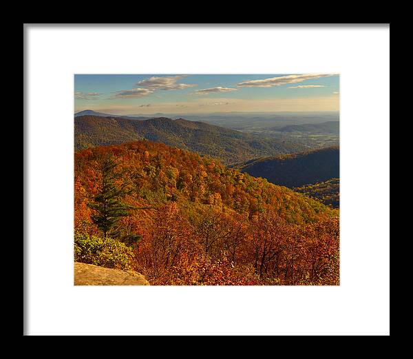 Fall Framed Print featuring the photograph Blue Ridge Mountain Fall Color by Stephen Vecchiotti