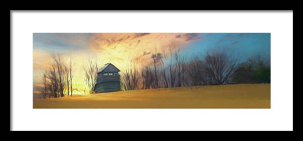 Mountains Framed Print featuring the photograph Blue Ridge Sunset at Groundhog Panorama ap 503 by Dan Carmichael