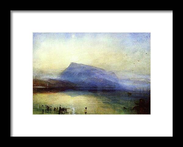English Framed Print featuring the painting Blue Rigi by William Truner