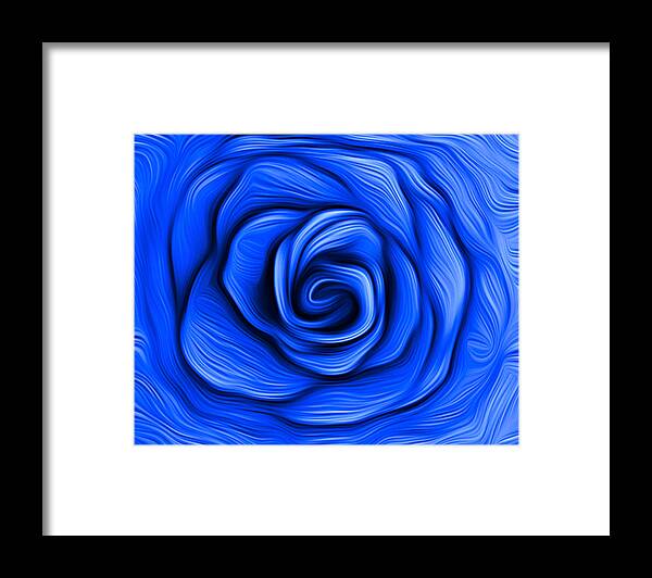 Flower Framed Print featuring the digital art Blue Rose by Ronald Mills