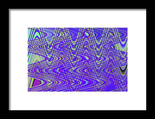 Blue Shower Curtain Abstract Framed Print featuring the digital art Blue Shower Curtain Abstract by Tom Janca