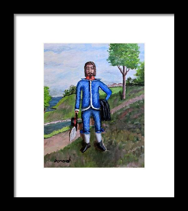 Figure Framed Print featuring the painting Blue Squire by Gregory Dorosh