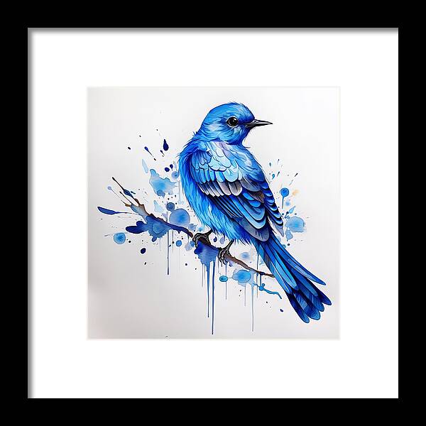 Bluebird Framed Print featuring the painting Bluebird Artwork by Lourry Legarde