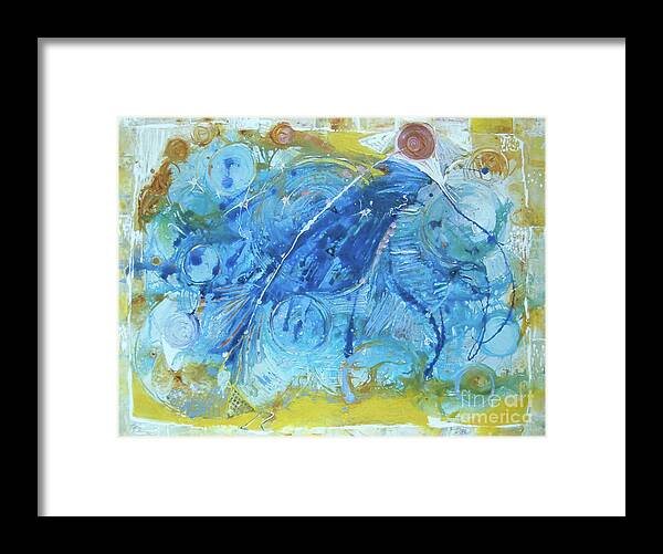  Framed Print featuring the painting Bluebird by Cherie Salerno