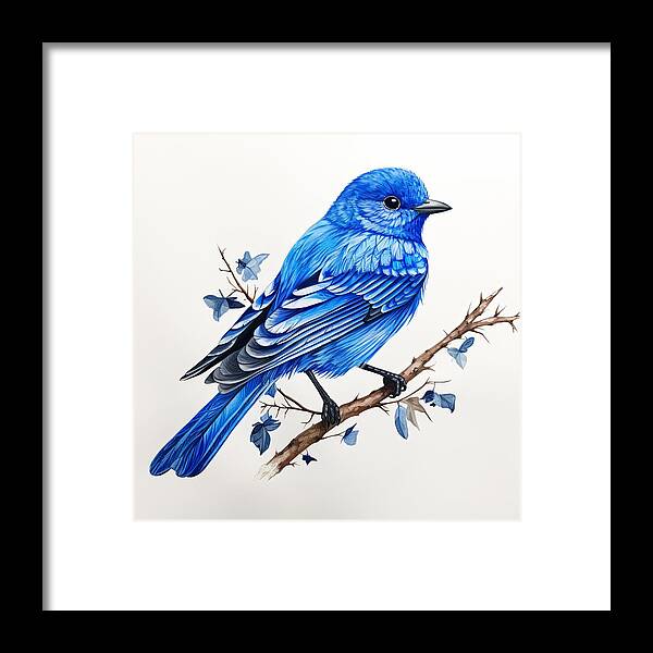 Bluebird Framed Print featuring the painting Bluebird's Spirit by Lourry Legarde