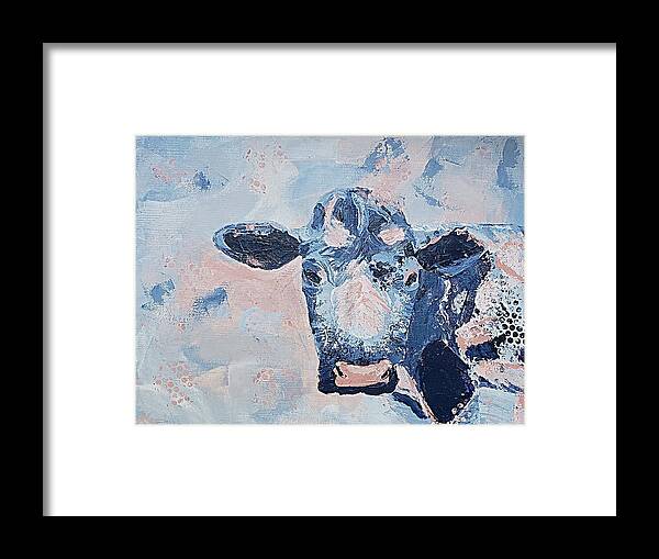 Cow Framed Print featuring the painting Bluey by Alexis King-Glandon