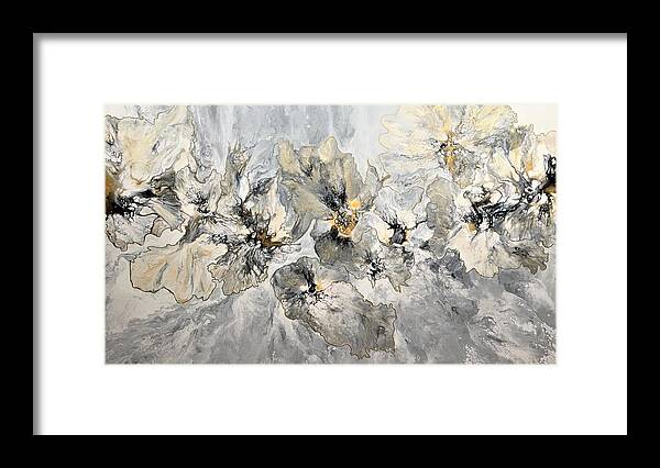 Abstract Flowers Framed Print featuring the painting Blumen by Soraya Silvestri