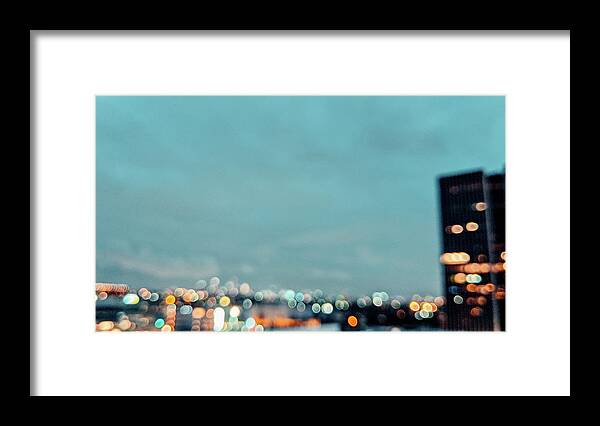 Blurry Framed Print featuring the photograph Blurry Los Angeles City Dots by Jera Sky