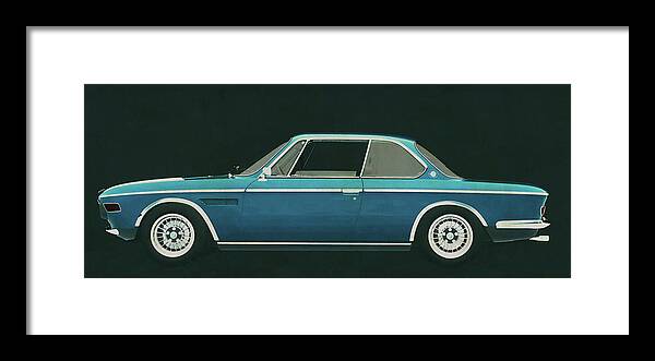 1970s Framed Print featuring the painting BMW 3.0 CSI the most beautiful BMW model ever by Jan Keteleer