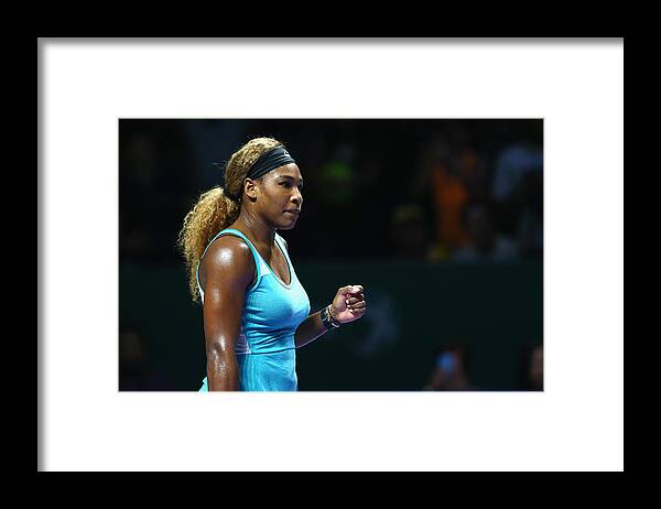 Tennis Framed Print featuring the photograph BNP Paribas WTA Finals: Singapore 2014 - Day Six by Clive Brunskill