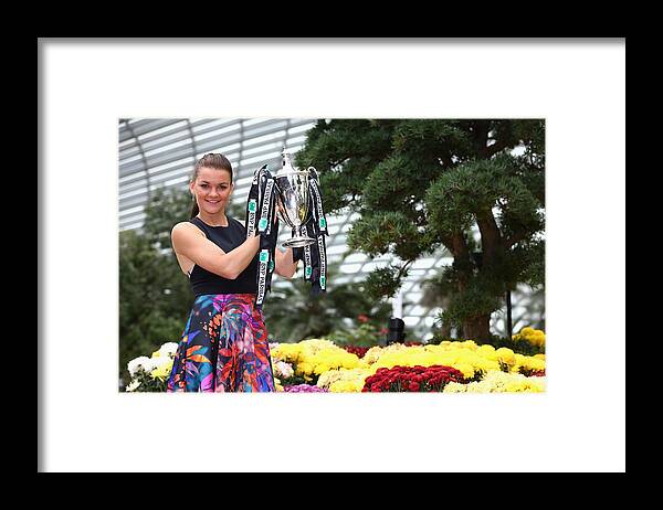 Sport Framed Print featuring the photograph BNP Paribas WTA Finals: Singapore 2015 - Winner Photo call by Clive Brunskill