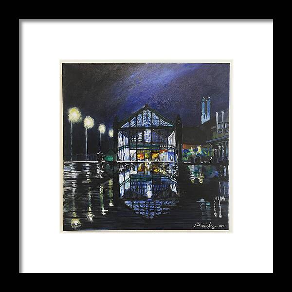 #asburypark #asburycasino Framed Print featuring the painting Boardwalk Reflections by Patricia Arroyo