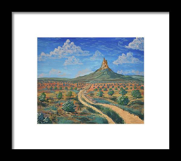 Boar's Tusk Framed Print featuring the painting Boar's Tusk, Rock Springs Wyoming by Chance Kafka