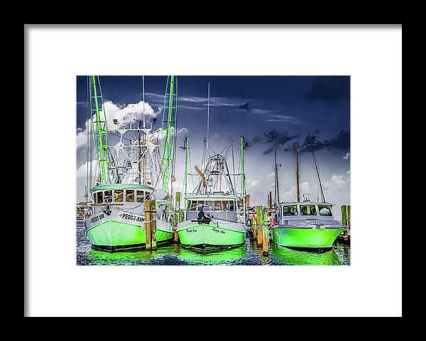 Fishing Boats Framed Print featuring the photograph Boat Dance by Terry Walsh