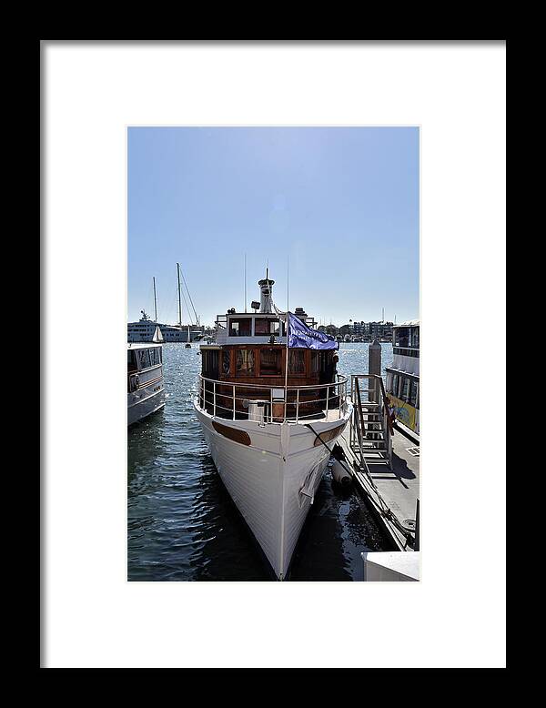 Yacht Framed Print featuring the photograph Boat in the Harbor Fine Art Seascape by Mark Stout
