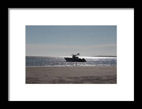 Boat Framed Print featuring the photograph Boat Off Sand Dollar Island by Carolyn Ricks