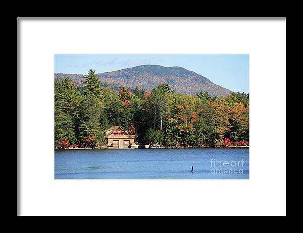 Boathouse Framed Print featuring the photograph Boathouse on Squam Lake by Bryan Attewell