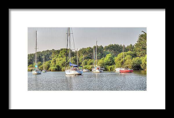 La Vilaine Framed Print featuring the photograph Boats on La Vilaine, Brittany, France #4 by Elaine Teague