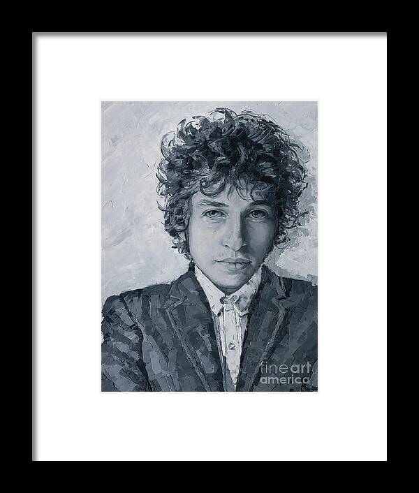 Dylan Framed Print featuring the painting Bob Dylan, 2020 by PJ Kirk