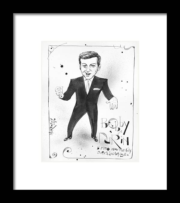  Framed Print featuring the drawing Bobby Darin by Phil Mckenney