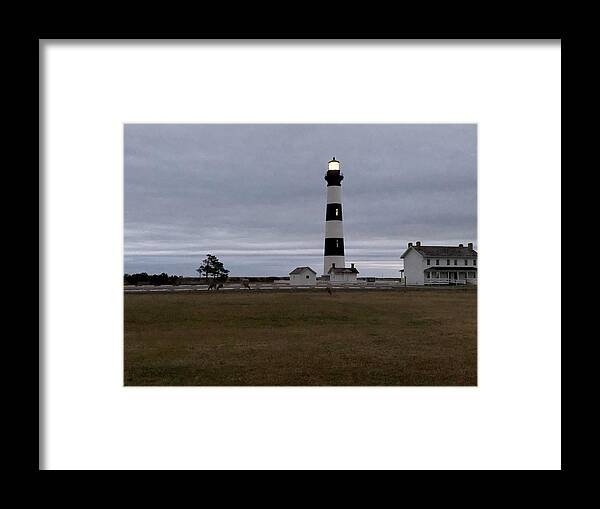 Obx Framed Print featuring the photograph Bodie Lighthouse by Barbara Ann Bell