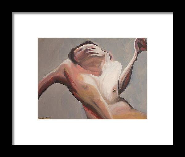 #nudeart Framed Print featuring the painting Body Study 7 by Veronica Huacuja