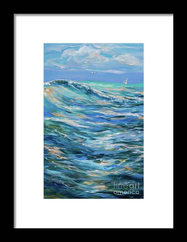 Surf Framed Print featuring the painting Bodysurfing North by Linda Olsen