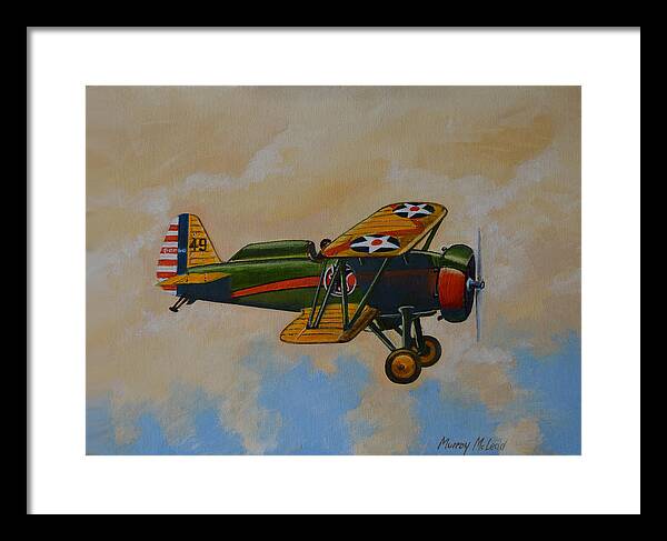 Airplanes Framed Print featuring the painting Boeing P12 by Murray McLeod