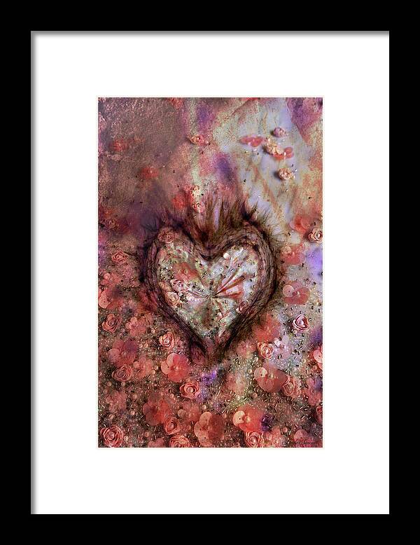 Bohemian Heart Framed Print featuring the digital art Bohemian heart by Linda Sannuti