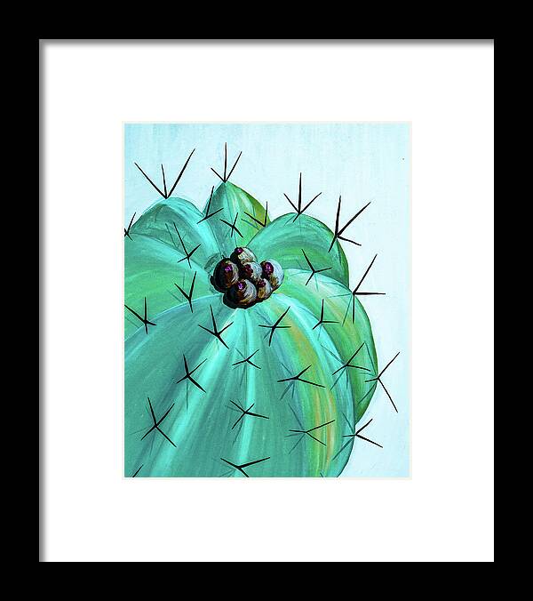 Cactus Framed Print featuring the painting Bold Barrel Cactus by Ted Clifton